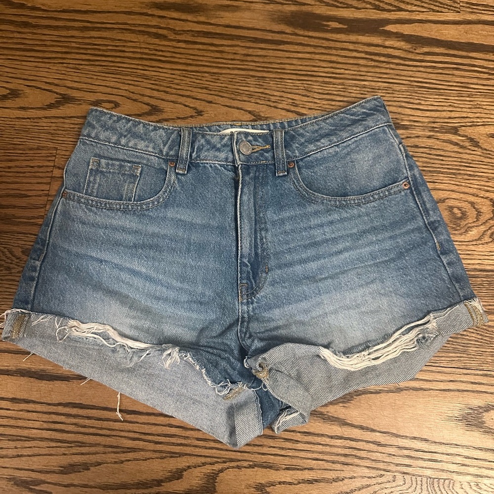 PacSun Blue Jean Shorts High-Waisted Distressed